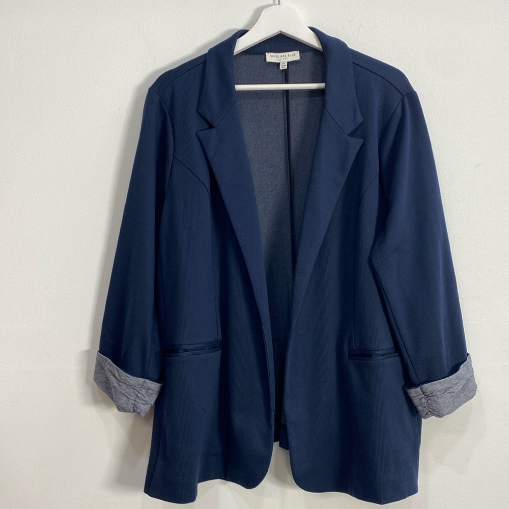 Skies are Blue Blazer Curvy 2X Blue
